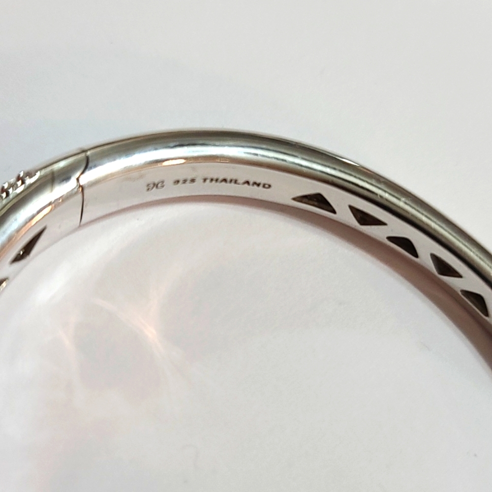 Like New - 925 Ss Multi Stone Hinged Bangle - image 3